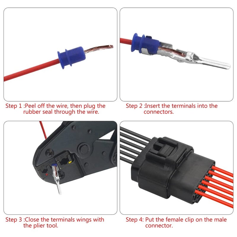 WMYCONGCONG 3 Kits 12 Pin Way Waterproof Electrical Connector Plug for Car Automotive (12 Pin) - Image 5